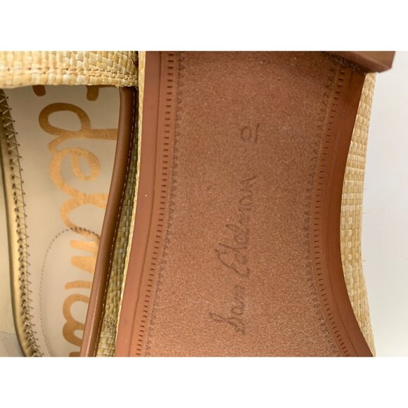 New Sam Edelman Womens Natural Raffia Loafers Gold Bit Detail Size 10M Slip On - Picture 11 of 14